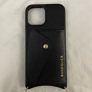 Bandolier iPhone 12/12 Pro side slot phone case in black/gold